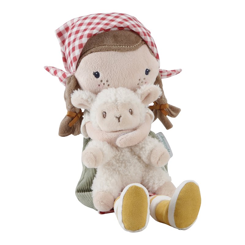 Cuddle doll Farmer Rosa with sheep 35cm - Little Dutch