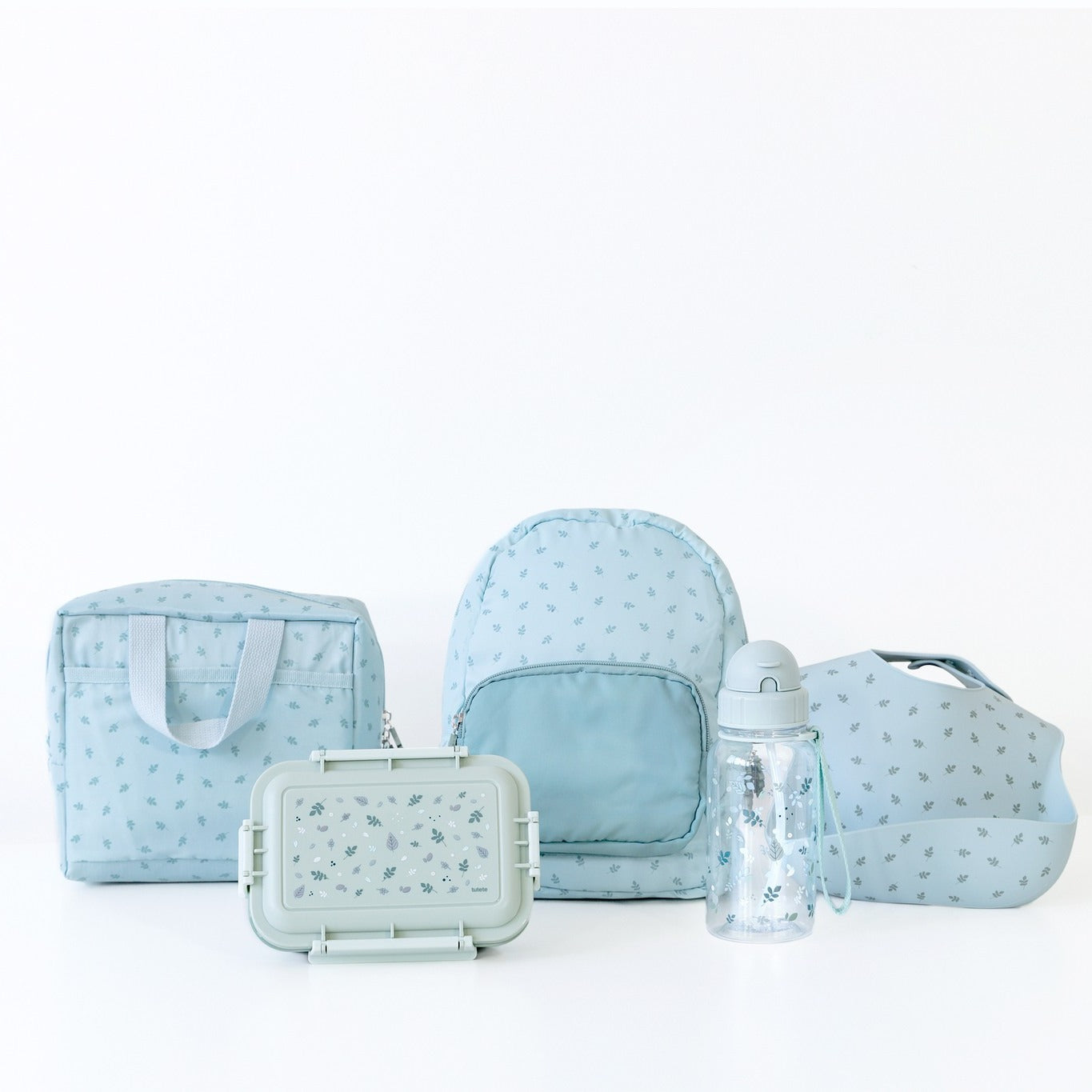 Bento Lunch Box "Leaves Blue"