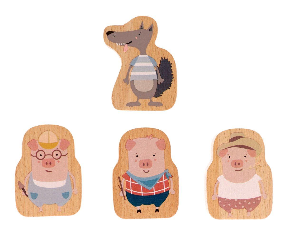 Conjunto Individual de Mesa Os 3 porquinhos e o lobo