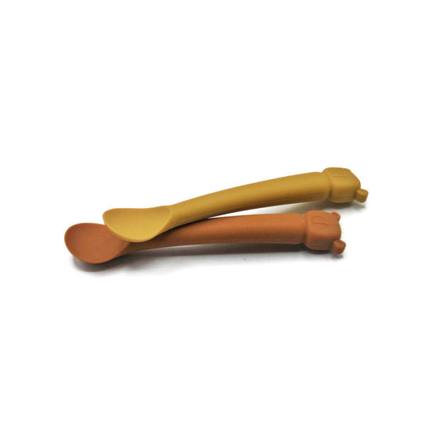 Conjunto 2 colheres de silicone - Lili the bear - Cinnamon / Mustard