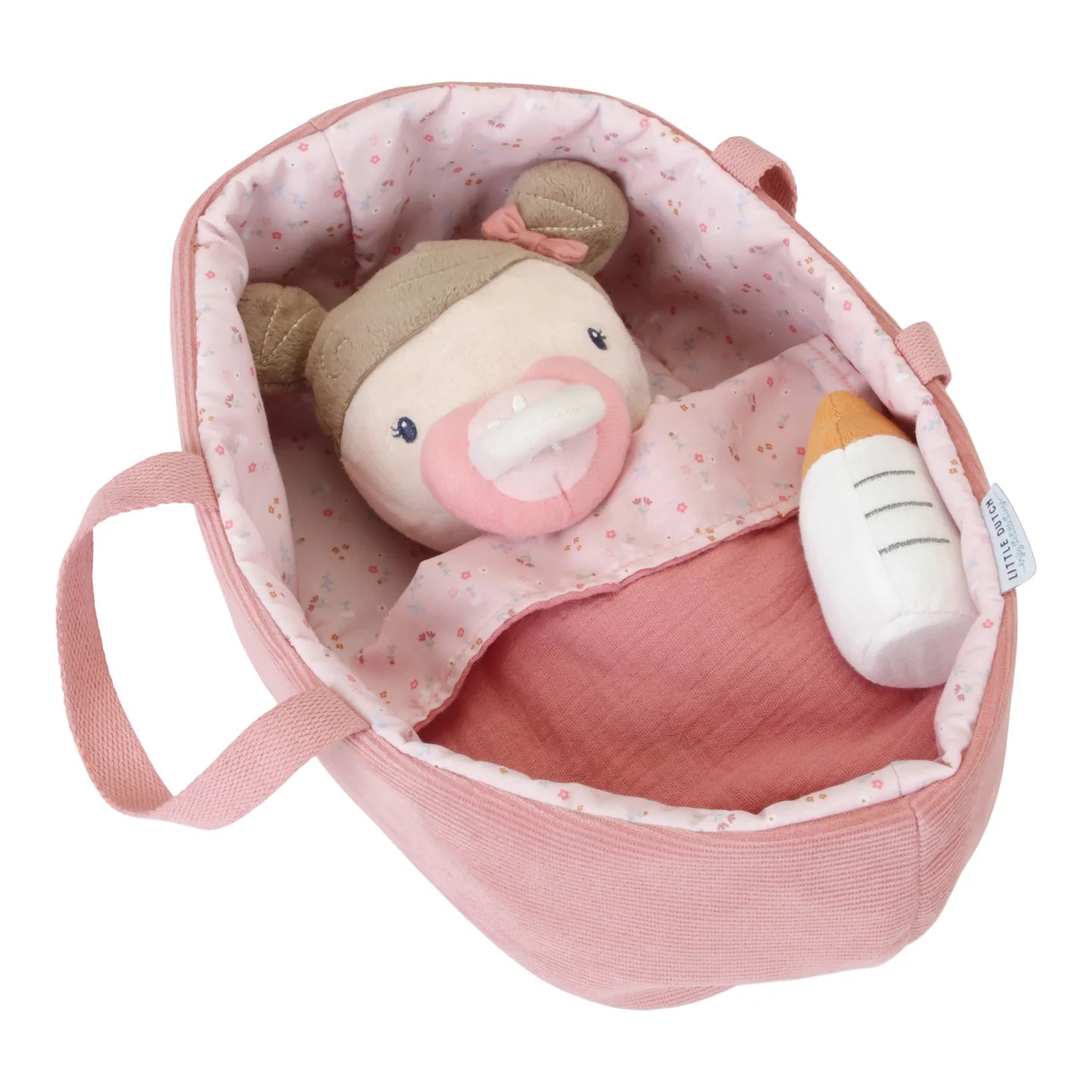 Cuddle Doll Baby Rosa Pink Flowers Little Dutch