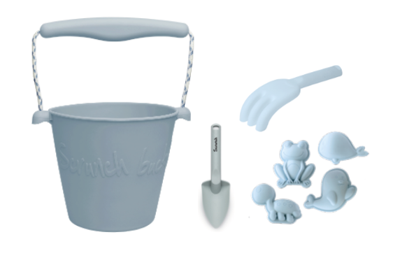Conjunto Praia Silicone Azul Scrunch