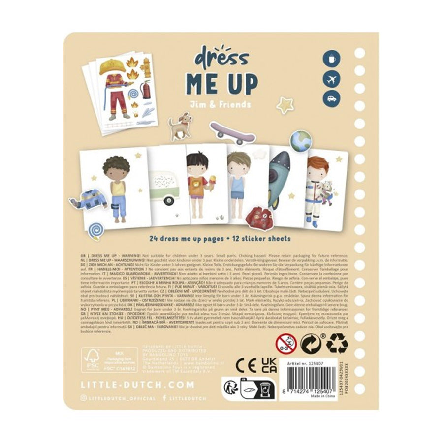 Livro Dress Me Up "Jim & Friends" - Little Dutch