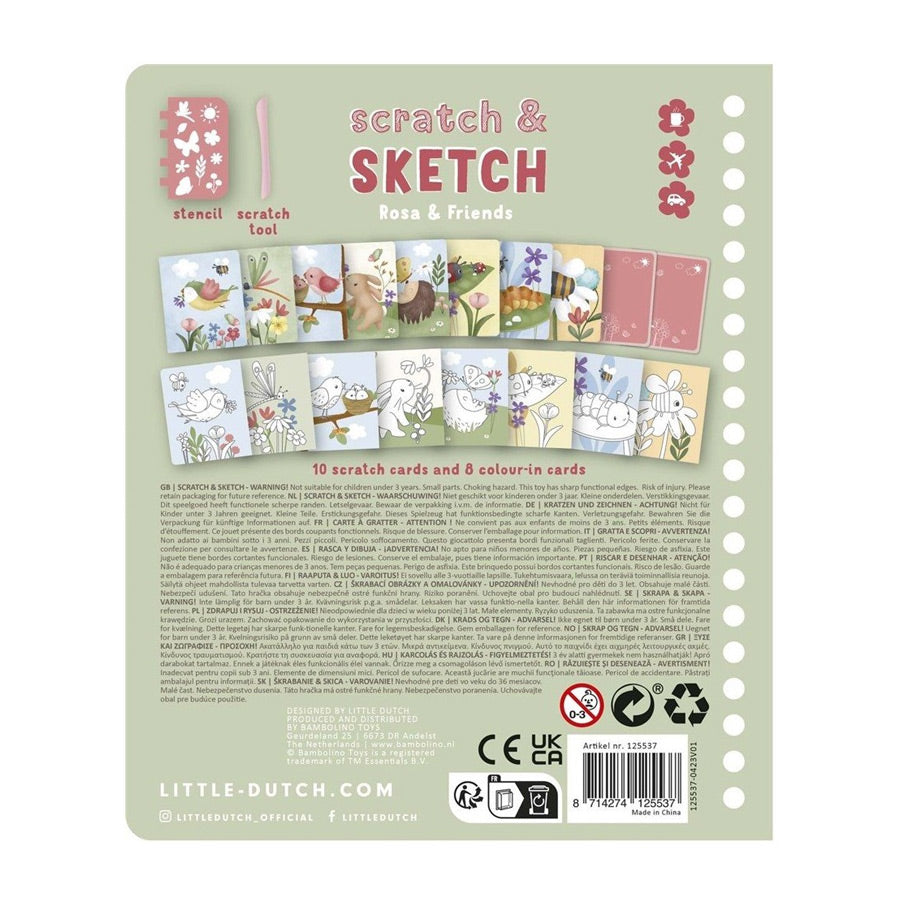 Livro Scratch "Rosa & Friends" - Little Dutch