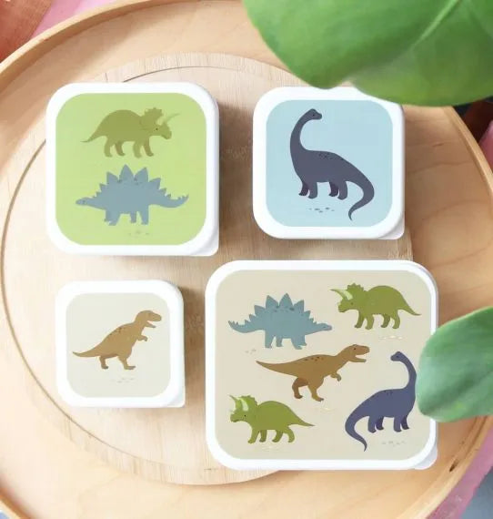 Conjunto 4 Caixas Lancheiras Dinossauros A Little Lovely Company