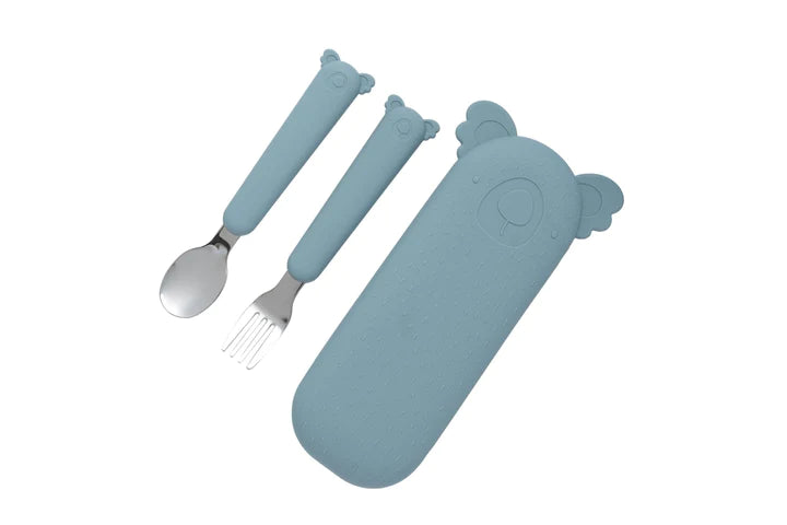 Zoe the Koala cutlery set with silicone case Jade