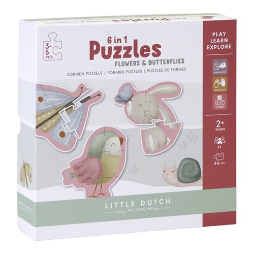 Conjunto Puzzles "Flowers & Butterflies" Little Dutch