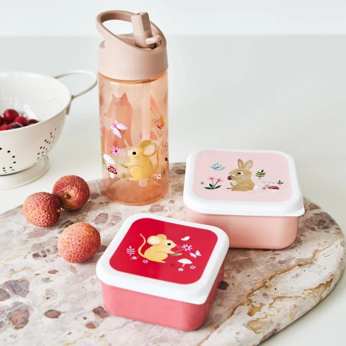 Garrafa Água "Woodland Friends" Rosa Petit Monkey