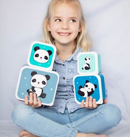 Conjunto 4 Caixas Panda A Little Lovely Company