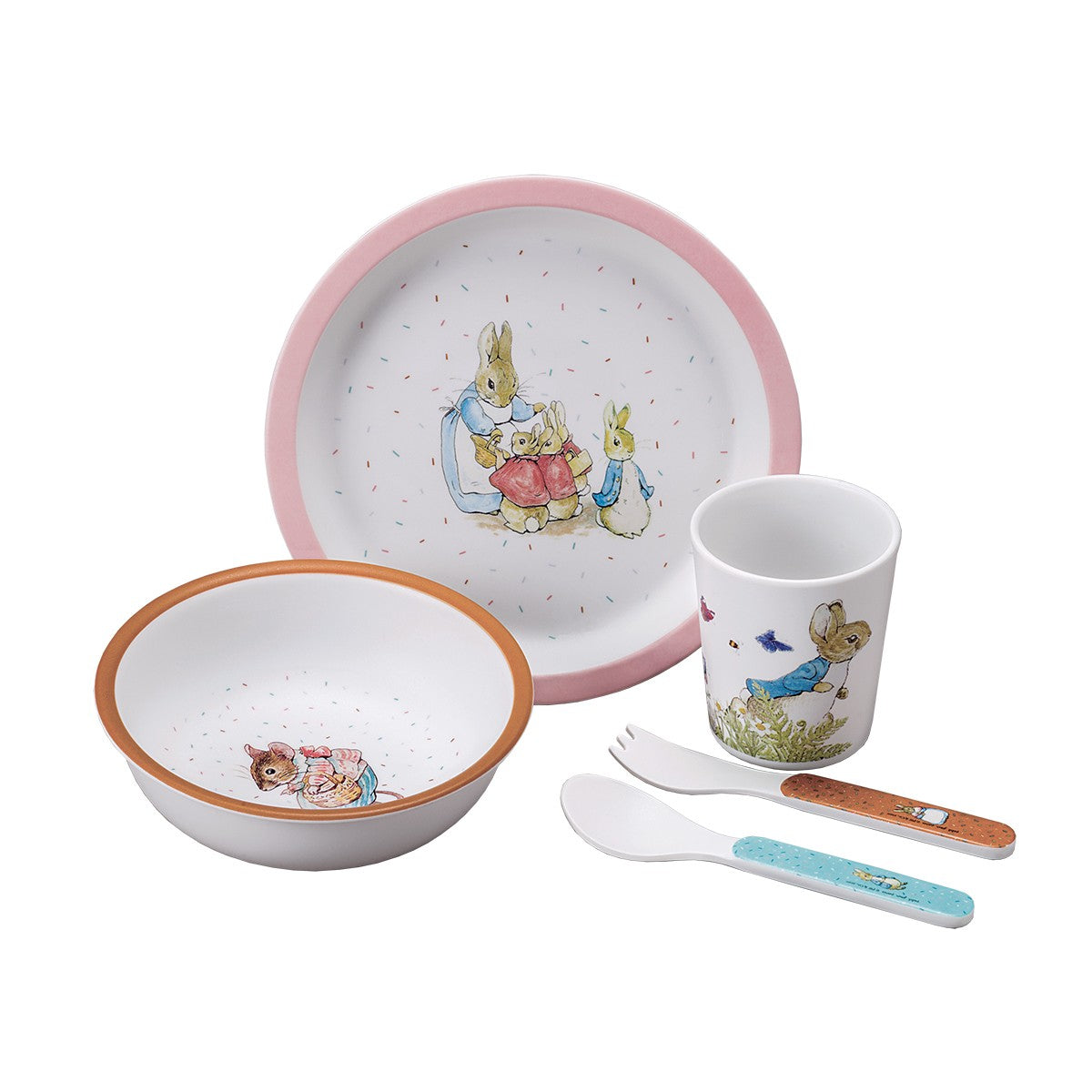 Conjunto Refeição "Pierre Lapin" Rosa Petit Jour
