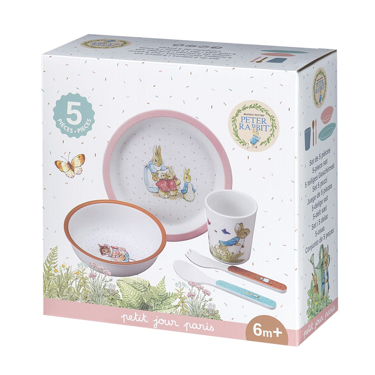 Conjunto Refeição "Pierre Lapin" Rosa Petit Jour
