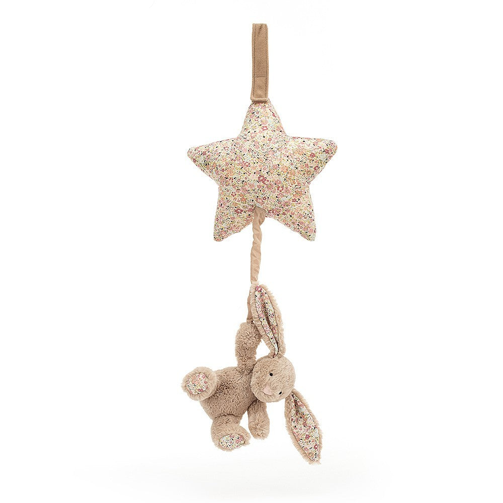 Móbile Musical Coelhinho Bege Floral JellyCat