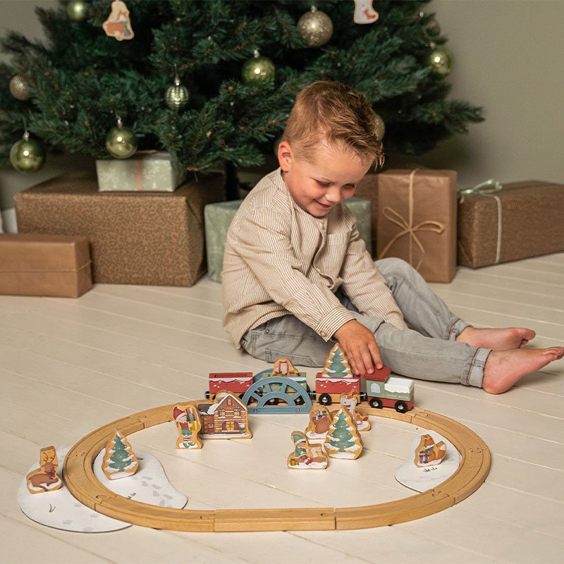 Wooden Train Track Christmas - Little Dutch