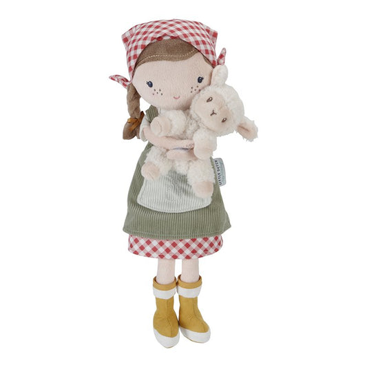 Cuddle doll Farmer Rosa with sheep 35cm - Little Dutch