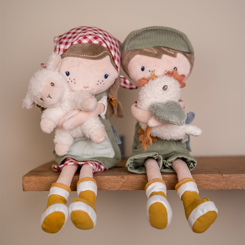 Cuddle doll Farmer Rosa with sheep 35cm - Little Dutch