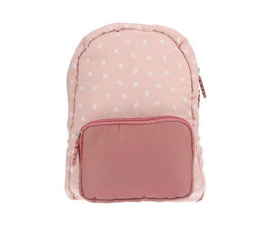 Padded Backpack - Leaves Pink