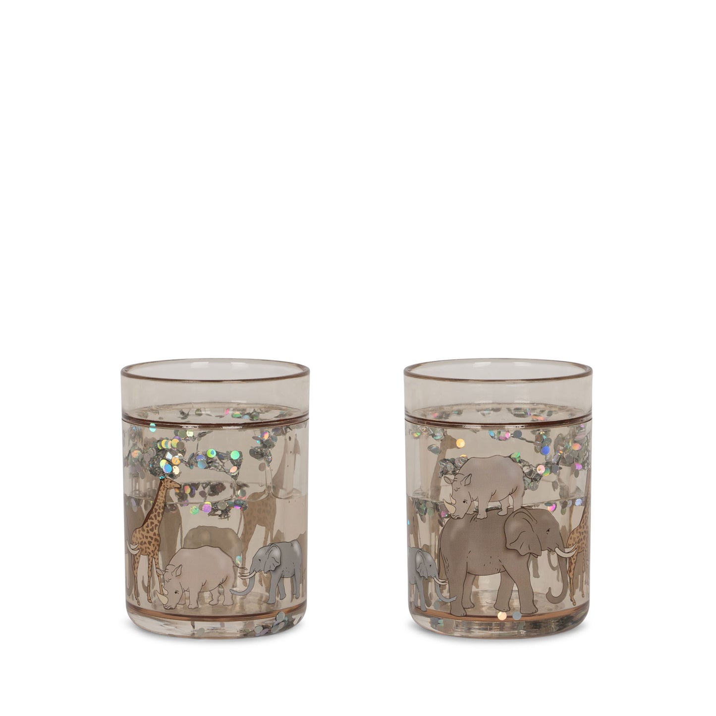 2 Pack Glitter Cups "Safari"