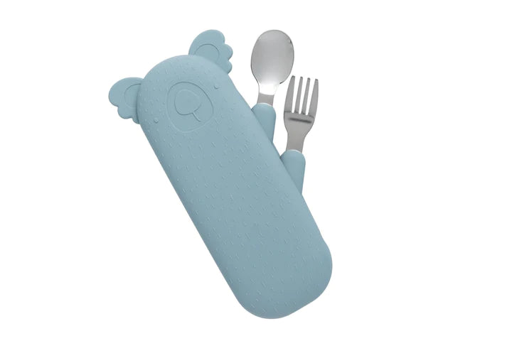 Zoe the Koala cutlery set with silicone case Jade