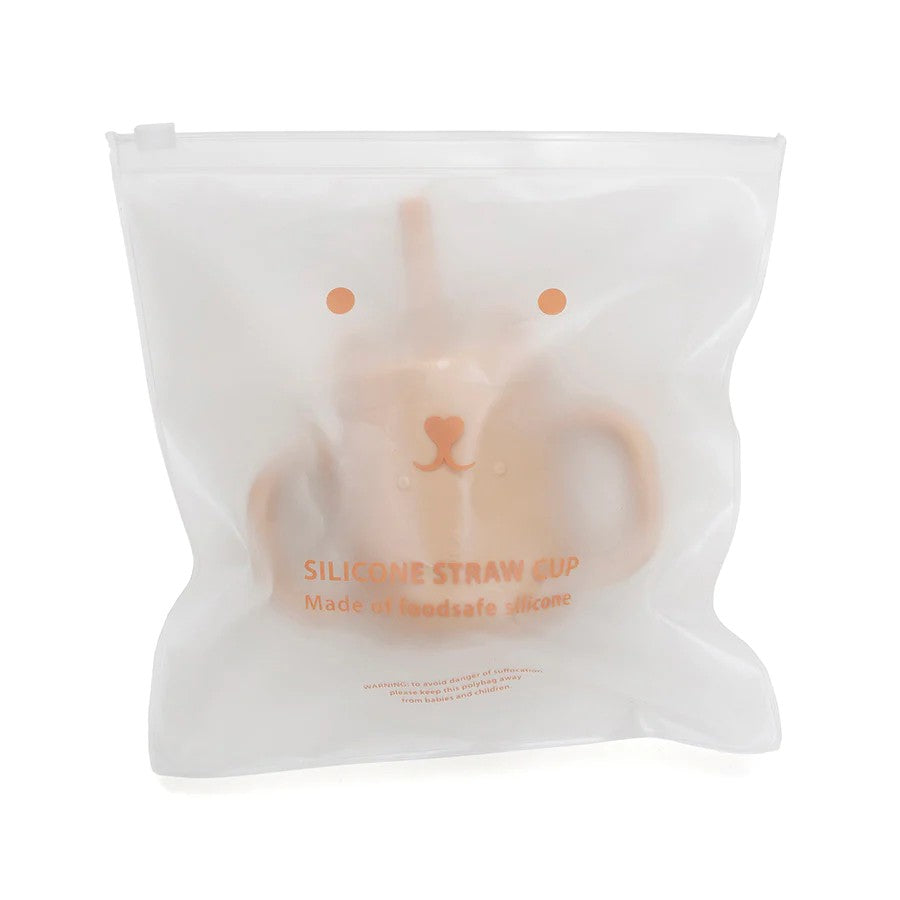 Copo Silicone com Palhinha Blush Petit Monkey